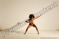 Underwear Gymnastic poses Woman Black Moving poses Slim medium brown Dynamic poses Academic